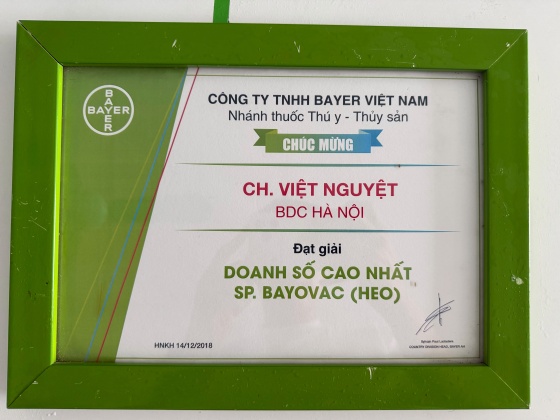 Doanh số cao nhất sản phẩm BAYOVAC - BDC Hà Nội